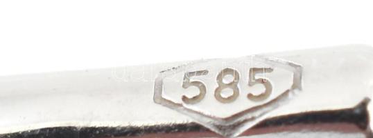 14k fehérarany (Au) fülbevaló pár, jelzett, dobozában, hibátlan 1,38 g