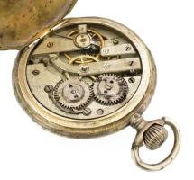 Ezüst tokos zsebóra, megviselt, sérült, hiányos, nem működik d: 50 mm