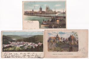 7 db RÉGI hosszú címzéses külföldi város képeslap vegyes minőségben / 7 pre-1905 European town-view ...