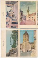 4 db MODERN magyar Képzőművészeti Alap leporello: Eger, Sopron, Győr, Szeged