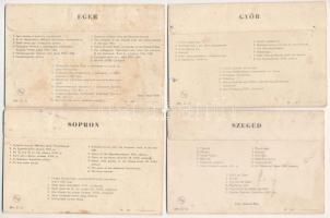 4 db MODERN magyar Képzőművészeti Alap leporello: Eger, Sopron, Győr, Szeged