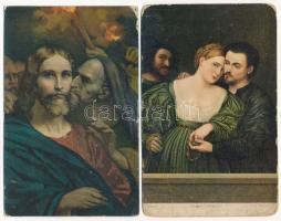 5 db RÉGI Stengel litho képeslap vegyes minőségben / 5 pre-1945 Stengel litho postcards in mixed qua...