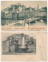 9 db RÉGI hosszú címzéses külföldi város képeslap vegyes minőségben / 9 pre-1905 European town-view postcards in mixed quality