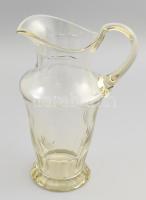 Antik hutaüveg vizeskancsó, jelzés nélkül, minimális kopással, m: 30 cm