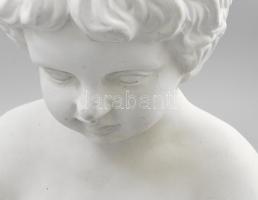 Naplóíró puttó, festett fajansz, jelzés nélkül, kopással, m: 39 cm