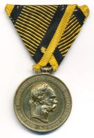 1873. Hadiérem bronz kitüntetés mellszalagon T:AU apró ph. Hungary 1873. Military Medal bronze decoration with ribbon C:AU small edge error NMK 231.
