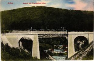 Anina, Stájerlakanina, Steierdorf; Vasúti híd. Hollschütz F. kiadása / Eisenbahnbrücke / railway bri...