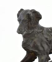 A vadászkutya. Festett fém szobor, jelzés nélkül, hibátlan, 33x11x19 cm