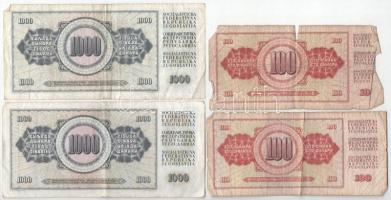 Jugoszlávia 1981. 100D (2x) + 1000D (2x) T:F-G
Yugoslavia 1981. 100 Dinara (2x) + 1000 Dinara (2x) ...