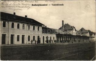 1915 Székelykocsárd, Székely-Kocsárd, Kocsárd, Lunca Muresului; vasútállomás. Vasúti levelezőlapárusítás 5915. / railway station (Rb)