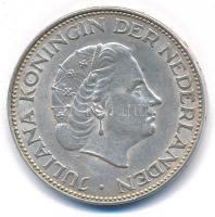 Hollandia 1966. 2 1/2G Ag "Julianna" T:AU,XF  Netherlands 1966. 2 1/2 Gulden Ag "Juliana" C:AU,XF Krause KM#185