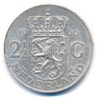 Hollandia 1966. 2 1/2G Ag "Julianna" T:AU,XF 
Netherlands 1966. 2 1/2 Gulden Ag "Jul...