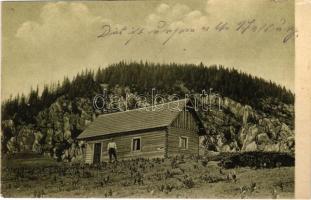 1916 Csukás, Tészla, Krähenstein, Ciucas (Erdélyi Kárpátok); menház. Wilhelm Hiemesch 1909. / mountain rest house / cabana (vágott / cut)