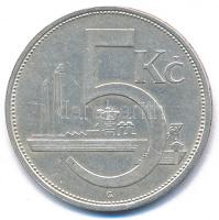 Csehszlovákia 1929. 5K Ag T:AU,XF Czechoslovakia 1929. 5 Korun Ag C:AU,XF  Krause KM#11