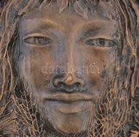 Rácz Edit (1936- ): Nyár. Bronz, bársonnyal bevont fára applikálva. Jelzett, számozott (10/I.), 21x1...