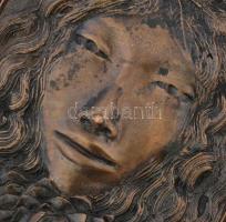 Rácz Edit (1936- ): Ősz. Bronz, bársonnyal bevont fára applikálva. Jelzett, számozott (10/I.), 21x12...