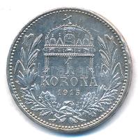 1915KB 1K Ag "Ferenc József" T:AU,XF Adamo K5.1