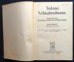 1912 Tolnai Világlexikona I. kötet A-Angol nyelvtan, Magyar Ker. Közlöny Hírlap és könyvkiadó Vállal...