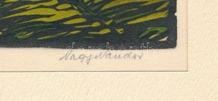 Nagy Nándor (1894-1979): Kisörs-Szőlőhegy (Kisörsszőlőhegy, Badacsonyörs), 1931. Kézzel színezett li...