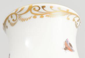 Herendi Rotschild mintás porcelán váza. Kézzel festett, jelzett, hibátlan, m: 19,5 cm