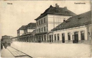 1915 Tövis, Teius; vasútállomás. Vasúti levelezőlapárusítás 3955. / railway station (EB)