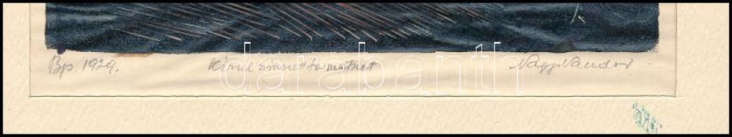 Nagy Nándor (1894-1979): Árkádia (cím nélkül), 1929. Kézzel színezett linómetszet, papír, jelzett, p...