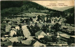 1937 Csucsa, Ciucea; község látképe a vasúttal / general view with railways (Rb)