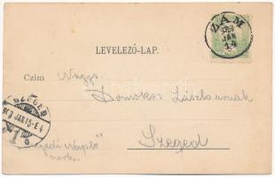 1903 Zám, Sameschdorf, Zam; vízi malom, utca, faúsztató tutajosok, Bienenstock Sándor üzlete / mill,...