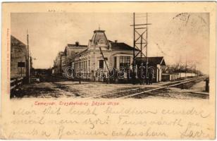 1901 Temesvár, Timisoara; Erzsébetváros, Dózsa utca, kerékpár, sorompó, vasúti átkelő és őrház. Polatsek-féle kiadása / Elisabetin street view, bicycle, barrier, railway crossing (EK)