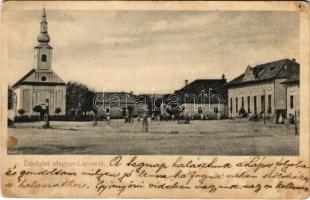 1906 Magyarlápos, Oláhlápos, Targu Lapus; Fő tér és templom / main square and church (EK)