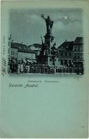 1899 (Vorläufer) Arad, Szabadság tér, Vértanú szobor, Schwarz Testvérek, Ries J. és Tása üzlete. Kerpel I. kiadása / square, shops, monument (fl)