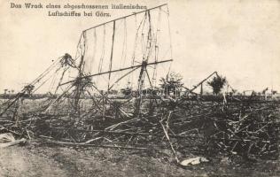 The wreck of an airship shot down at Görz