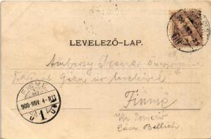 1900 Arad, Szabadság téri részlet és a Szabadság szobor. Kerpel Izsó kiadása / square, monument (EK)