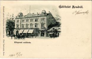 1901 Arad, Központi szálloda, Nagy üzlete. Honisch udvari fényképész felvételei után. Pick Testvérek, Bécs / hotel, shops (EK)