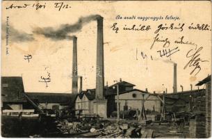 1901 Arad, vagongyár belseje. Kerpel Izsó kiadása / wagon factory (fl)