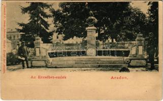 1901 Arad, Erzsébet királyné (Sissi) emlékmű. Kerpel Izsó kiadása, Honisch L. felvétele / Empress Elisabeth of Austria (Sisi) monument (lyuk / pinhole)