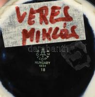 Hollóházi szárazvirág váza, terv.: Veres Miklós, jelzett, hibátlan, m: 18 cm, ritka!