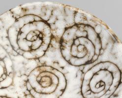 Hódmezővásárhelyi mázas kerámia kínáló, jelzés nélkül, hibátlan, d: 20,5 cm