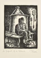 Olvashatatlan (Koch?) jelzéssel: 9 db karancsi (dél-baranyai) életképek, viseletek, a német nemzetis...