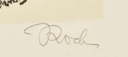 Olvashatatlan (Koch?) jelzéssel: 9 db karancsi (dél-baranyai) életképek, viseletek, a német nemzetis...