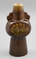 Retro napmintás kerámia váza, hibátlan, jelzés nélkül, m: 21 cm