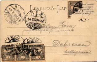 1904 Arad, Szabadság tér, Café Abbazia kávéház, Porter Vilmos nagyáruháza, Farber Lajos üzlete / squ...