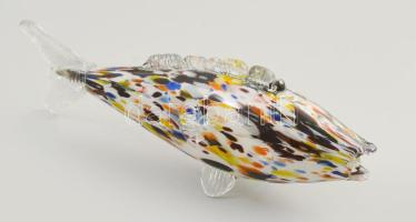Murano üveghal, anyagában színezett, hibátlan, jelzés nélkül, h: 28 cm