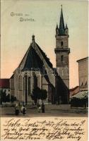 ~1900 Beszterce, Bistritz, Bistrita; Evangélikus templom. C. Csallner kiadása / Lutheran church