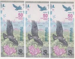 Argentína DN (2018-2020.) 50P (3db) sorszámkövető és egyugrásos sorszámkövető T:UNC Argentina ND (20...