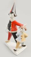 Hollóházi bohócok, porcelán, jelzett, szép állapotban m: 21 cm