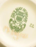 Zsolnay pillangó mintás váza. Kézzel festett, jelzett, hibátlan, 16 cm