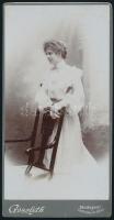 cca 1905 Goszleth István (1850-1913) budapesti fényképész műtermében készült, keményhátú, vintage fotó, 20,8x10,6 cm