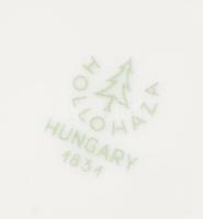 Hollóházi virágmintás váza, matricás, jelzett, hibátlan, m: 14,5 cm