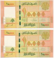 Libanon 2014. 10.000L (2x) sorszámkövető T:UNC Lebanon 2014. 10.000 Livres (2x) consecutive serials ...
